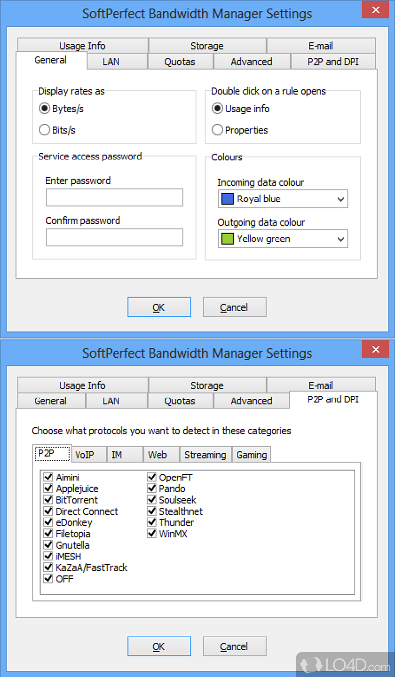 SoftPerfect Bandwidth Manager: User interface - Screenshot of SoftPerfect Bandwidth Manager