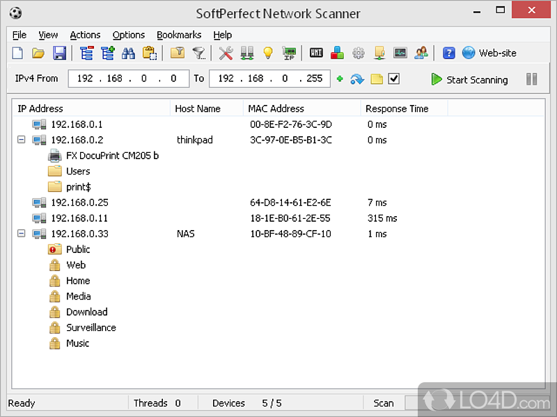 Scan networks and get professional information - Screenshot of SoftPerfect Network Scanner