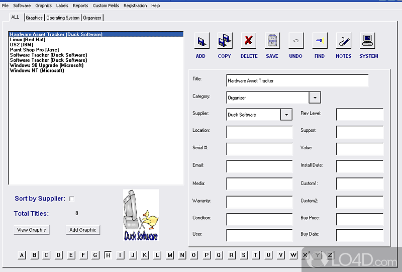 Organize and track software and program collection - Screenshot of Software Tracker