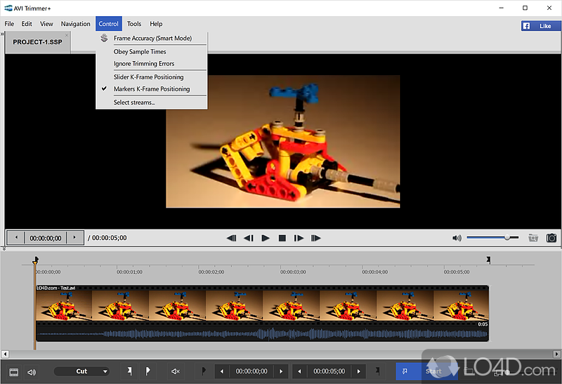 Cut parts from video - Screenshot of SolveigMM AVI Trimmer+