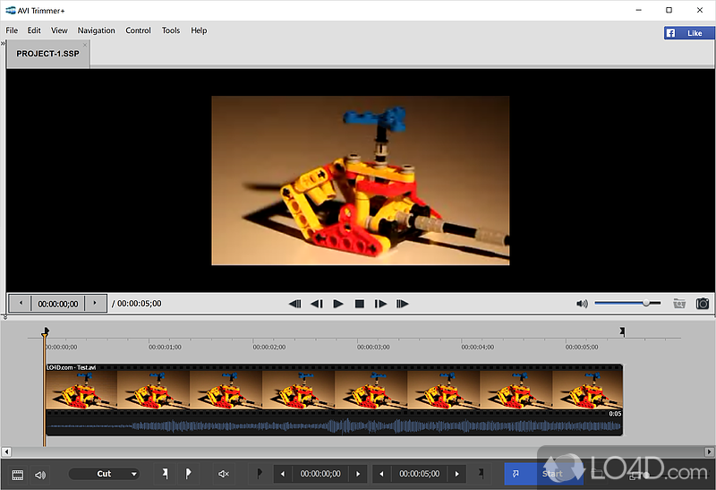 Cut video clips into smaller parts using this app with support for many file types - Screenshot of SolveigMM AVI Trimmer+