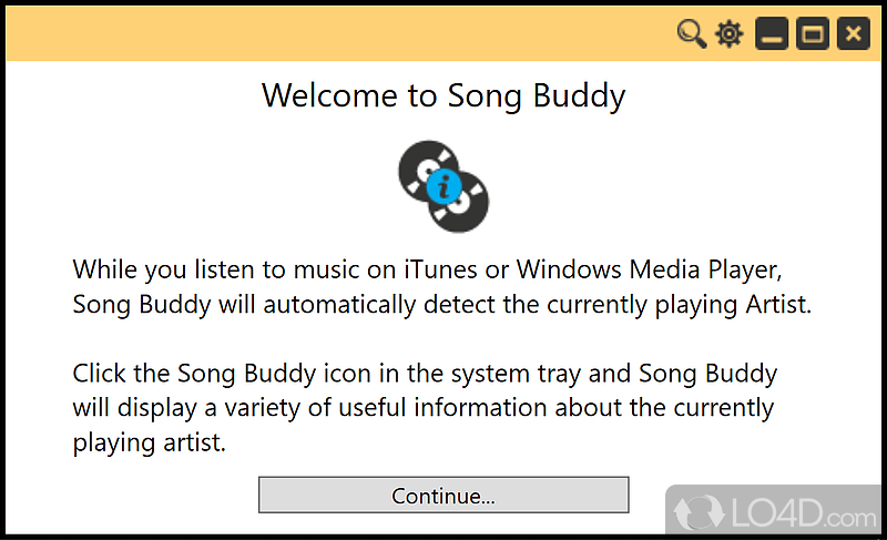 Comes in for users who need to learn more about their artists, browse their photos - Screenshot of Song Buddy