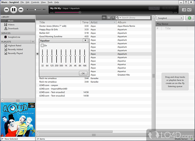 Powerful audio player and manager with support for plug-ins - Screenshot of Songbird