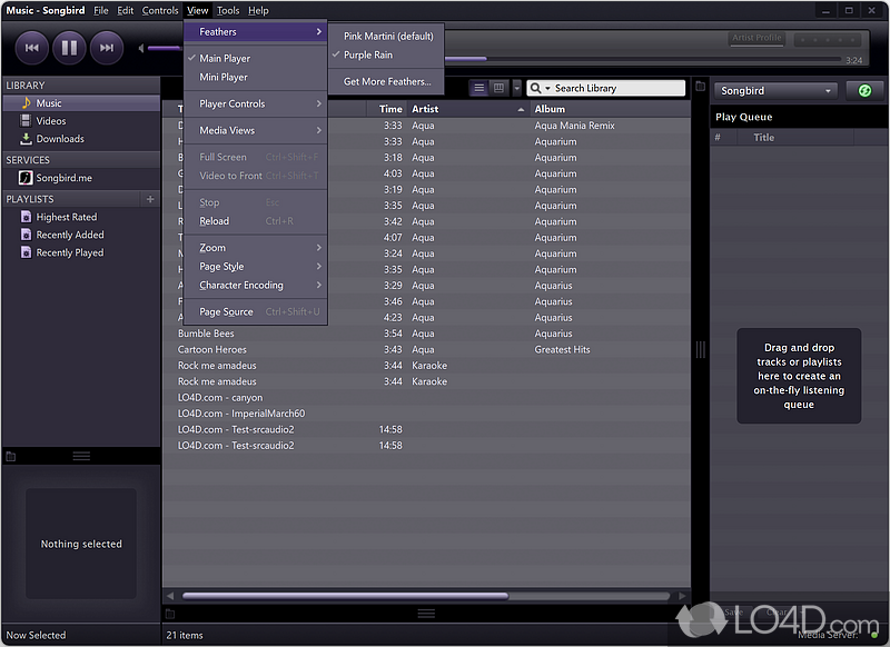 Powerful audio player and manager for Windows - Screenshot of Songbird