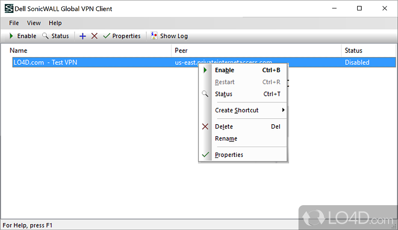 Offer an easy-to-use solution for secure, encrypted access - Screenshot of SonicWALL Global VPN