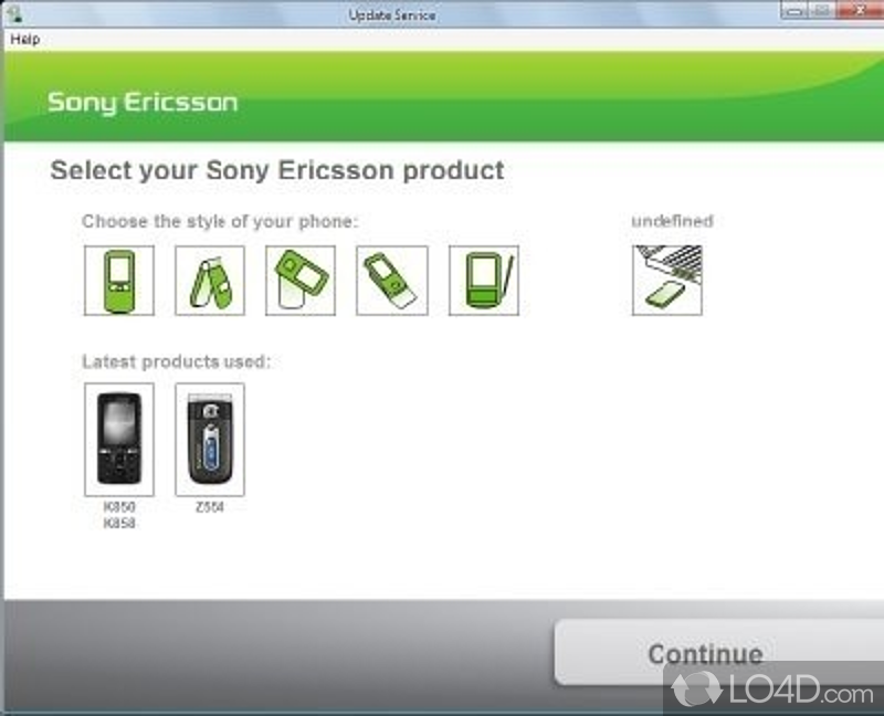 Keep Sony Ericsson up-to-date with SE Mobile Phone Tools update - Screenshot of Sony Ericsson Update Service