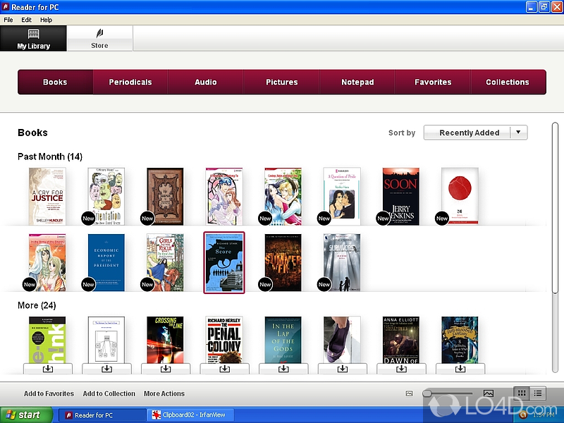 Sony's official eBook reader app - Screenshot of Sony Reader for PC