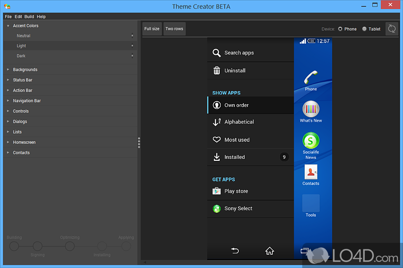 Sony Theme Creator for Xperia screenshot