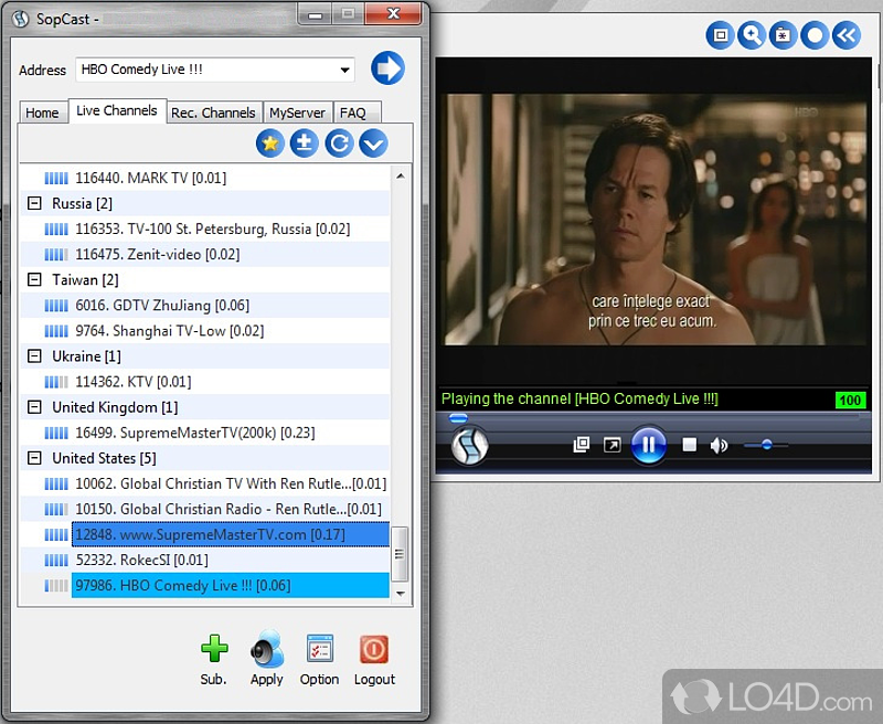 Using peer-to-peer technology, this is a tool - Screenshot of SopCast