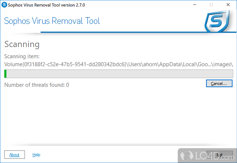 Second layer of defense against malware - Screenshot of Sophos Virus Removal Tool