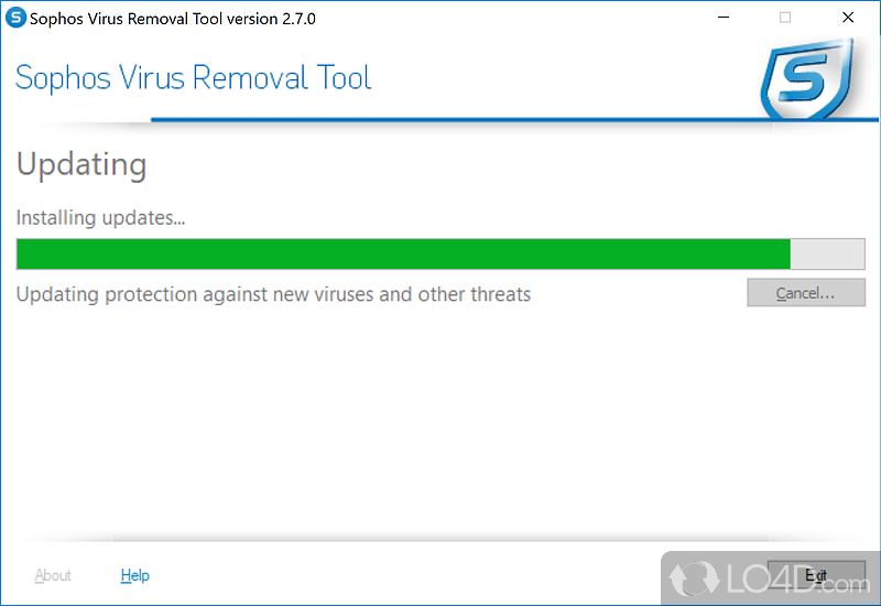 Virus detection and removal tool that promises to completely remove rootkits and other malware from computer - Screenshot of Sophos Virus Removal Tool