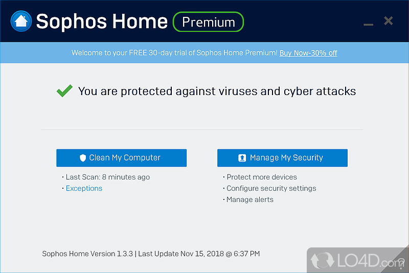 Protect all of home computers from cyber threats - Screenshot of Sophos Home