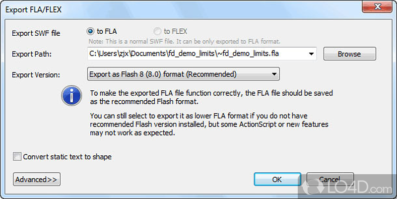 Leading SWF Decompiler & Flash to HTML5 converter; convert SWF to HTML5/FLA/FLEX - Screenshot of Sothink SWF Decompiler