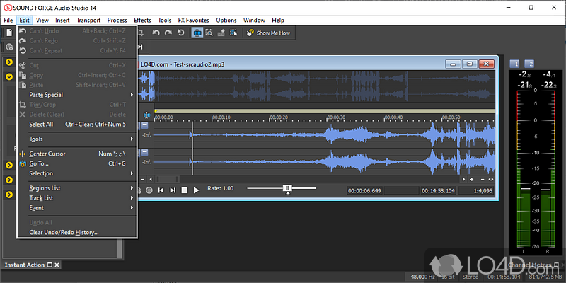 State-of-the-Art Professional Audio Editing Software for Desktop Computers - Screenshot of Sound Forge Audio Studio