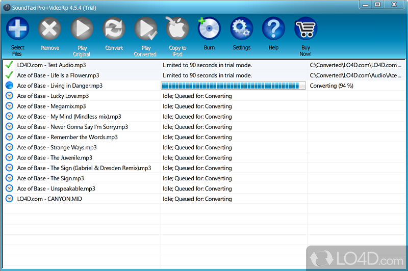 Audio converter easy to install and use with a and clear user interface - Screenshot of Sound Taxi