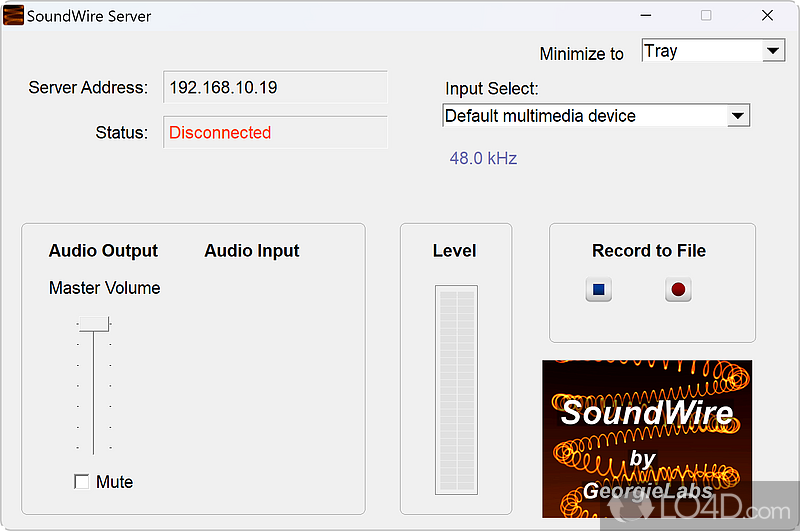 Access your computer audio from your phone - Screenshot of SoundWire Server