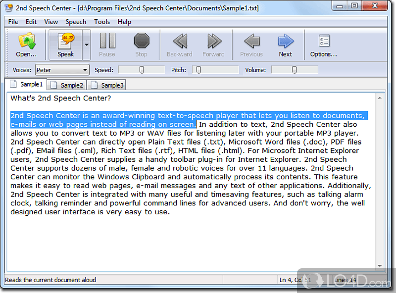 Mp3 text. Microsoft Speech dll. Very easy to use. Centre of text.