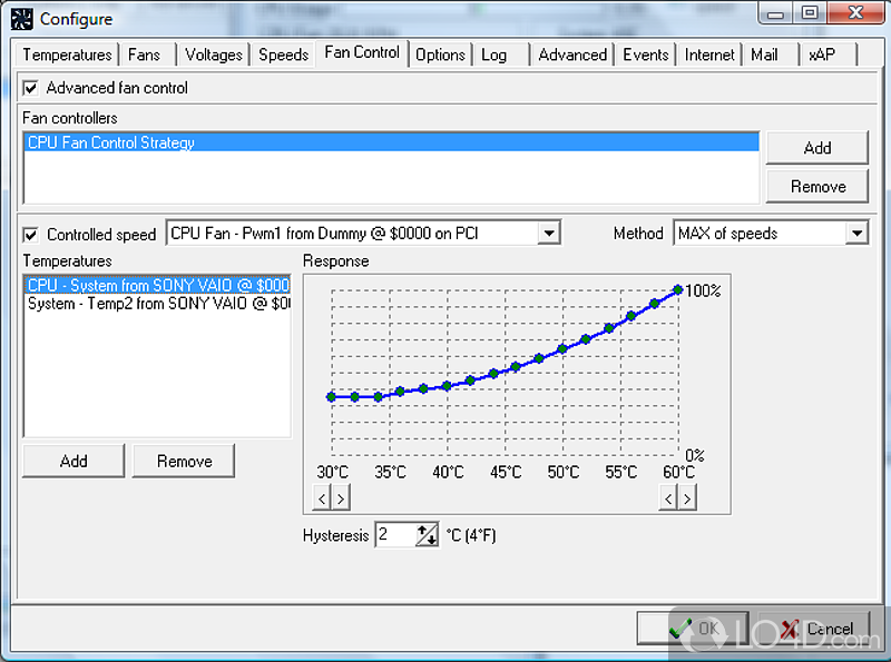 A utility tool to monitor PC hardware - Screenshot of SpeedFan