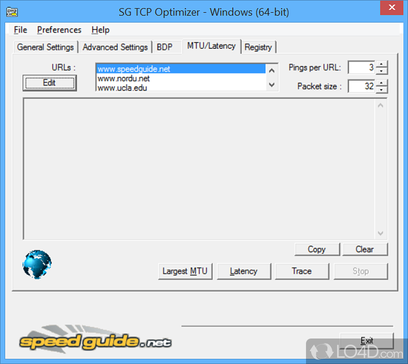 SpeedGuide TCP Optimizer: TCP Optimizer - Screenshot of SpeedGuide TCP Optimizer