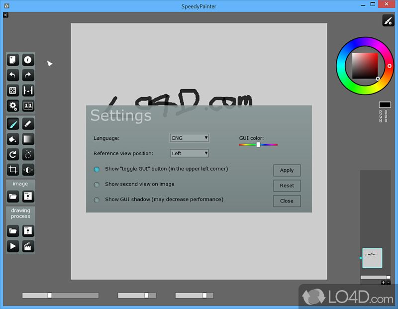 Digitizer paint software that supports layers, painting - Screenshot of Speedy Painter Portable