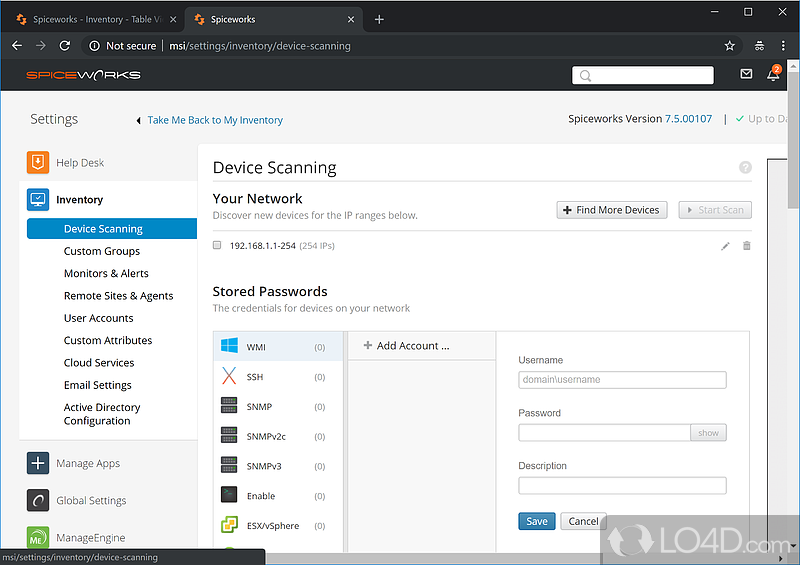 Network Management & Help Desk Software - Screenshot of Spiceworks