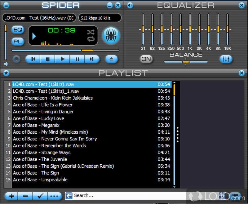 A handy alternative to conventional media players - Screenshot of Spider Player