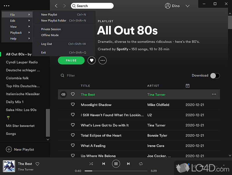 An amazing music app for Windows - Screenshot of Spotify