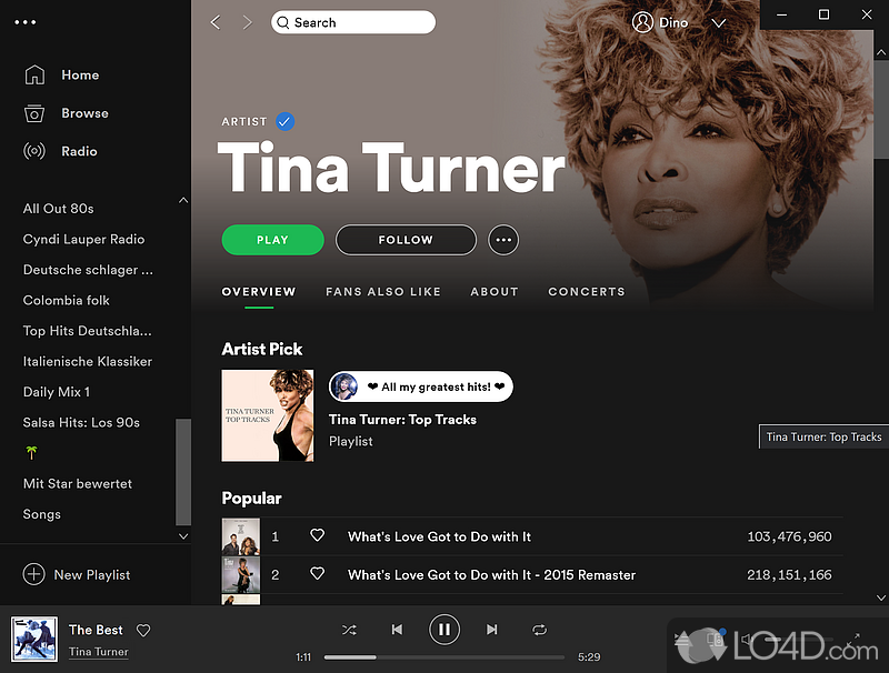 One of the leading music streaming apps - Screenshot of Spotify