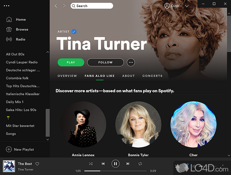 Spotify: A web app - Screenshot of Spotify