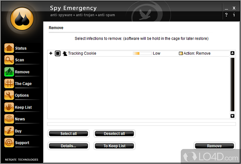 Spyware, malware and virus removal tools for PC protection - Screenshot of Spy Emergency