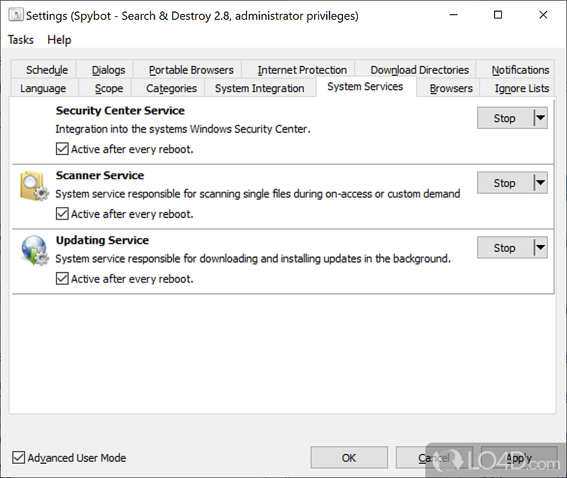 Take manual control of SpyBot free - Screenshot of SpyBot Search & Destroy