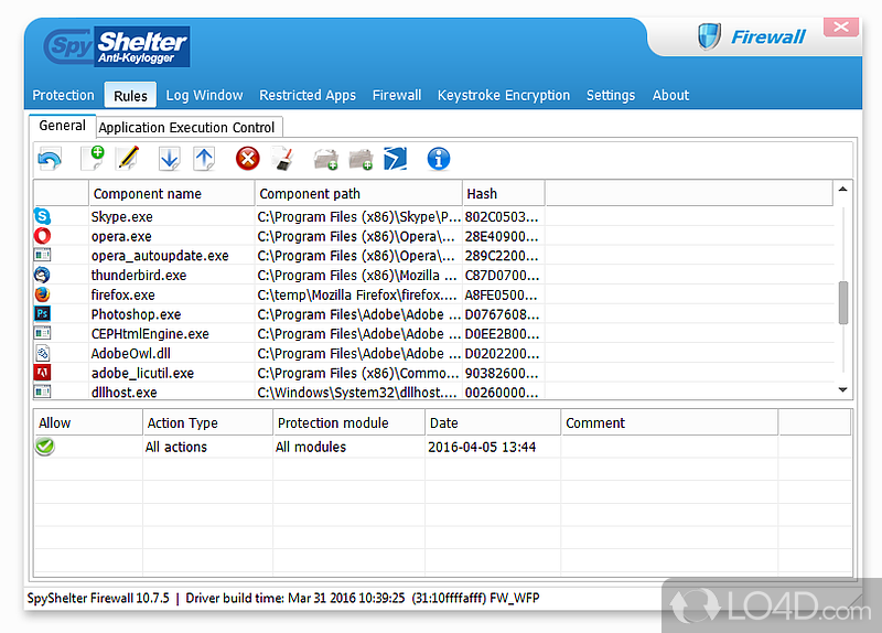 Anti-keylogger with additional protection tools for critical files - Screenshot of SpyShelter