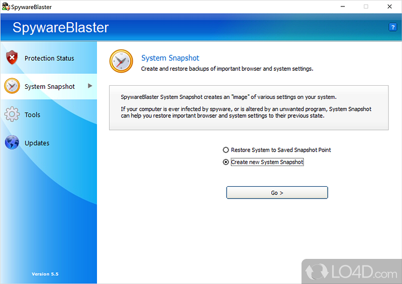 Block spyware from reaching your computer - Screenshot of SpywareBlaster