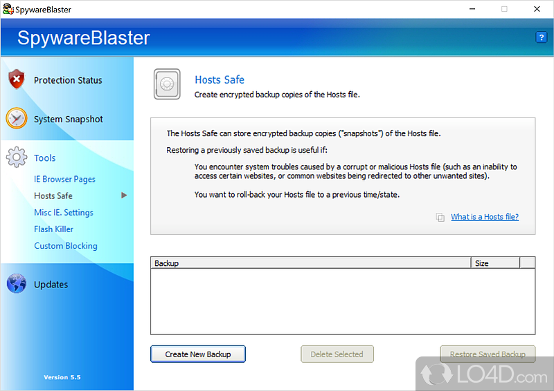 Prevent of spyware and other potentially unwanted software - Screenshot of SpywareBlaster