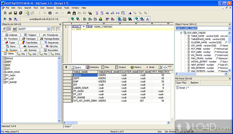 Robust and tool designed for Oracle users who need to manage and organize tables, procedures and SQL scripts - Screenshot of SQLTools