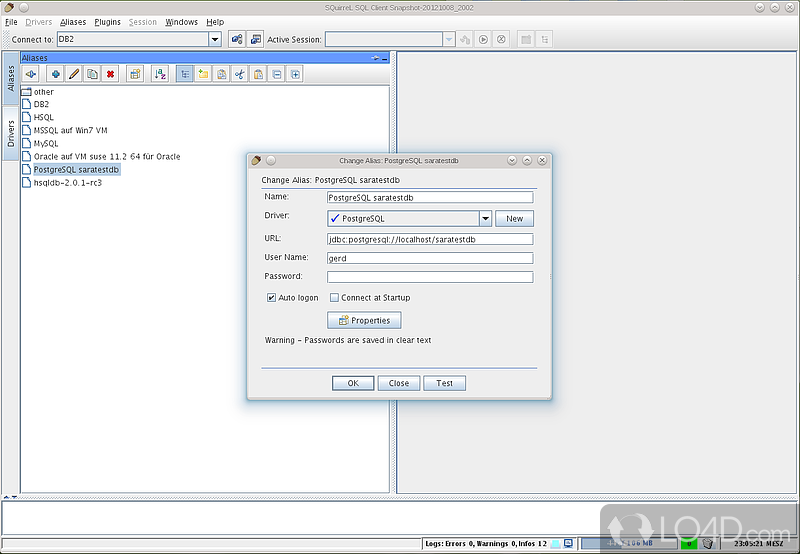 Viewer for JDBC databases - Screenshot of SQuirrel SQL Client