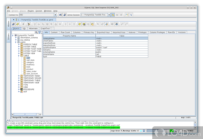 JDBC Interface Management - Screenshot of SQuirrel SQL Client