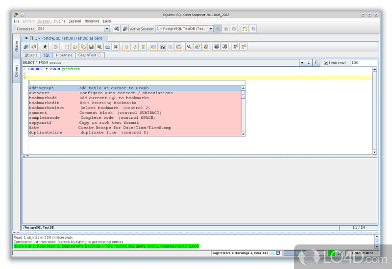 SQuirrel SQL Client: Java - Screenshot of SQuirrel SQL Client