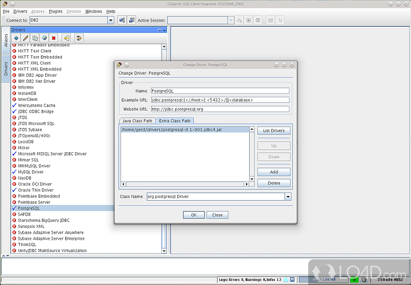 Comes in for users who need to view the structure of a JDBC compliant database - Screenshot of SQuirrel SQL Client