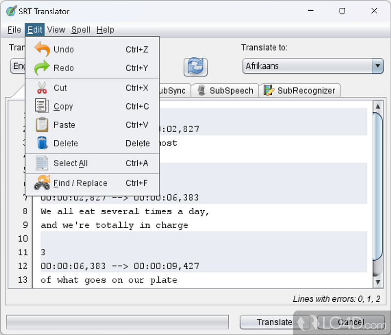 SRT Translator screenshot