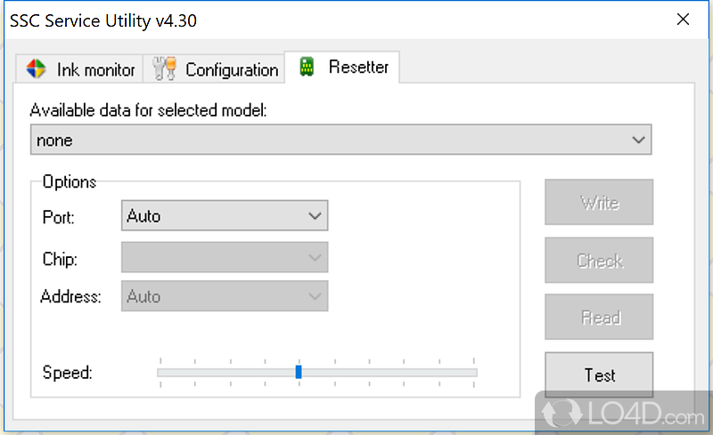 Quickly identifies a connected printer - Screenshot of SSC Service Utility