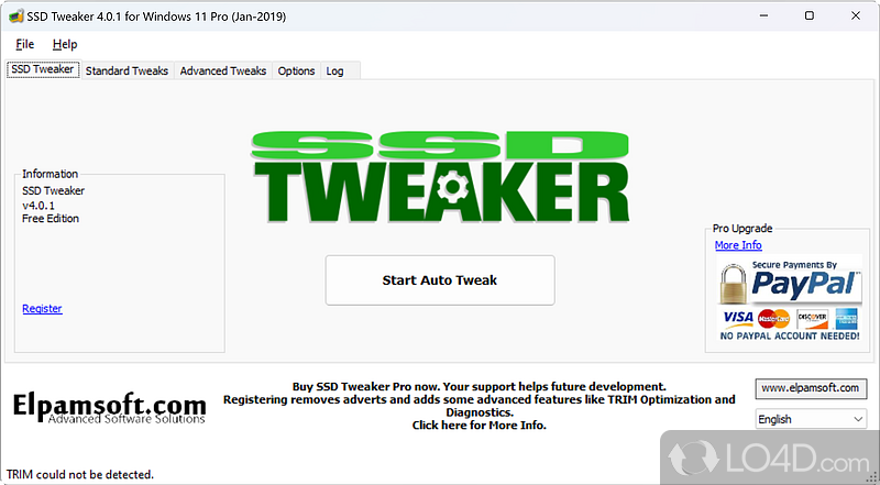 Adjust standard and advanced settings to SSD drives in order to boost performance - Screenshot of SSD Tweaker