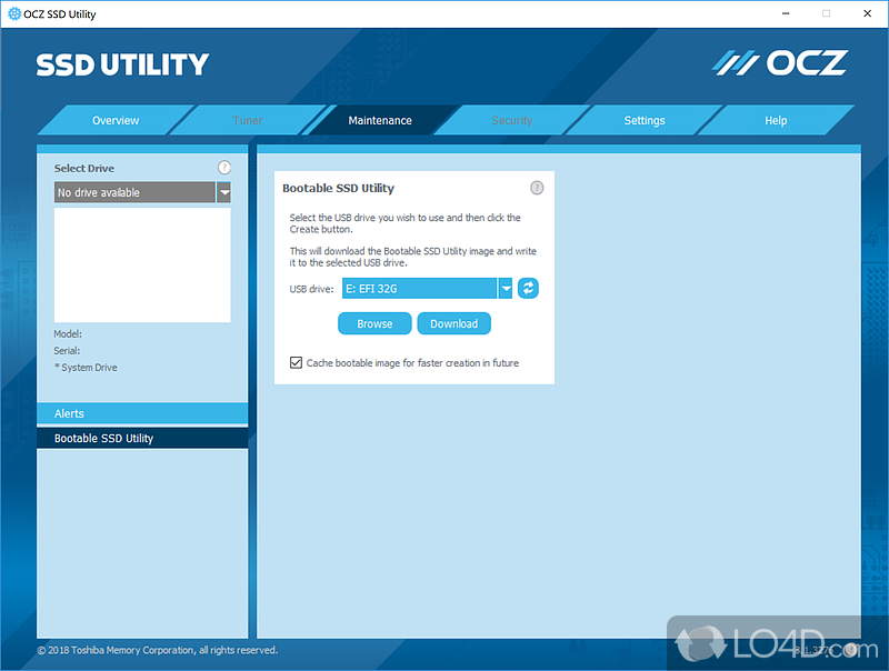 Monitor and manage OCZ SSD more efficiently and get notification about critical events or available updates - Screenshot of SSD Utility