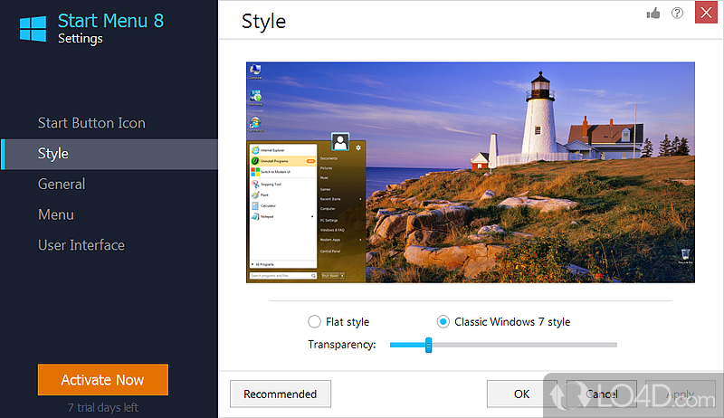 User-friendly layout - Screenshot of Start Menu 8