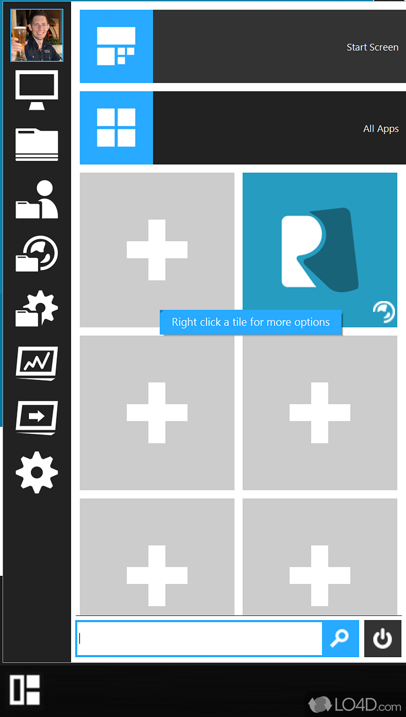 Feature-packed Start Menu replacement that provides you with easy access to documents - Screenshot of Start Menu Reviver