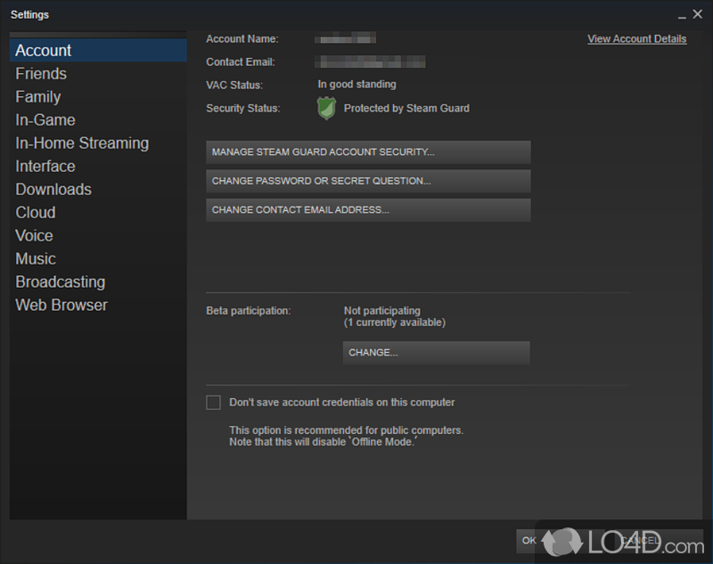Popular interface to access games in a portal - Screenshot of Steam