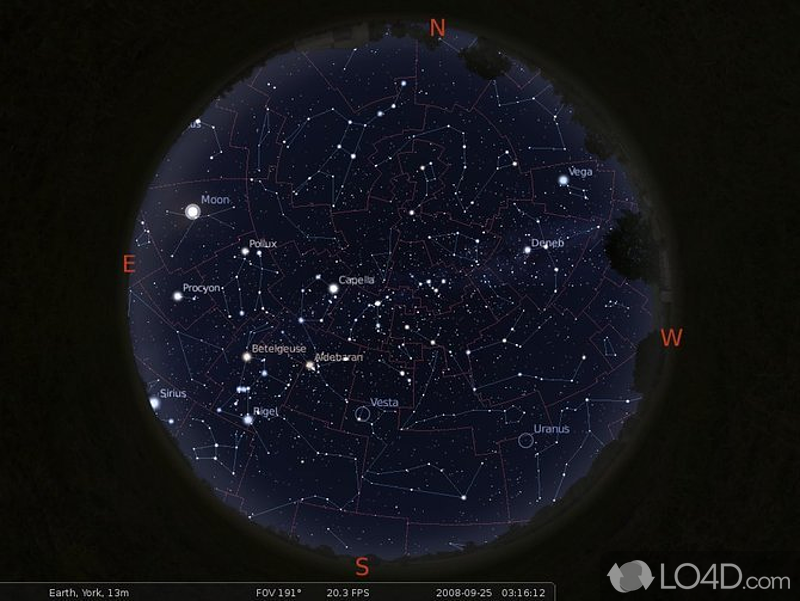 Resort to handy tools - Screenshot of Stellarium