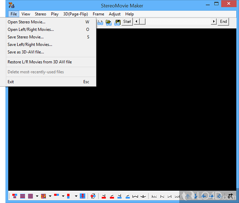 Freeware moving making program with several cool features - Screenshot of Stereo Movie Maker
