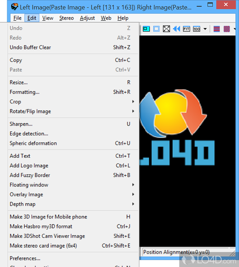 Auto alignment for quick processing - Screenshot of Stereo Photo Maker