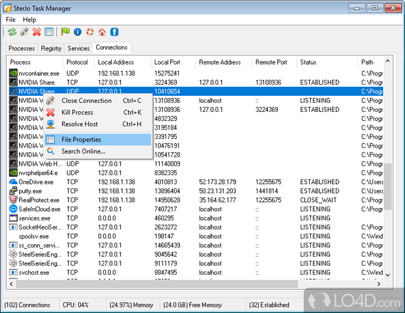 A simpler and more powerful task manager - Screenshot of SterJo Task Manager